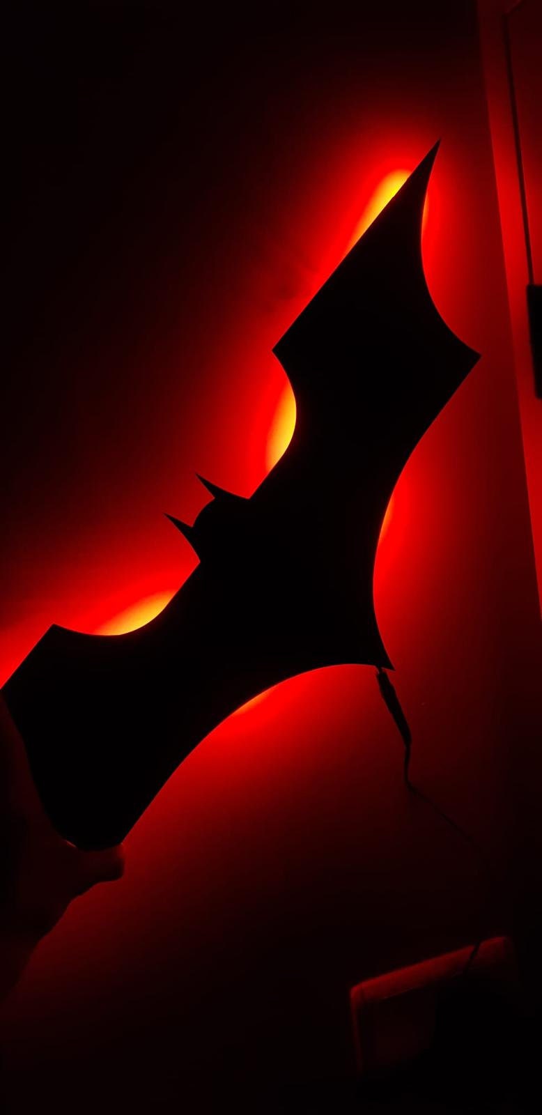 Bat Super Hero Led Metal Wall Art