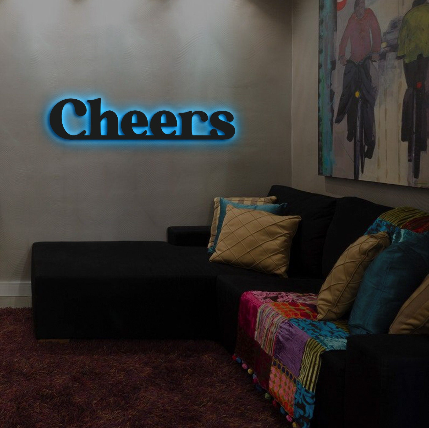 Cheers Led Metal Wall Art