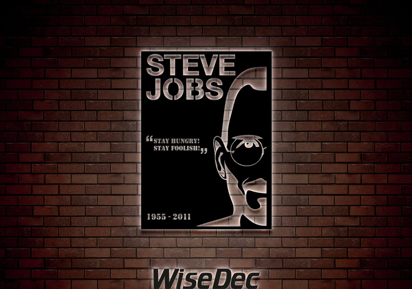 Steve Jobs v2 Led Metal Wall Art