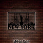 New York  Led Metal Wall Art