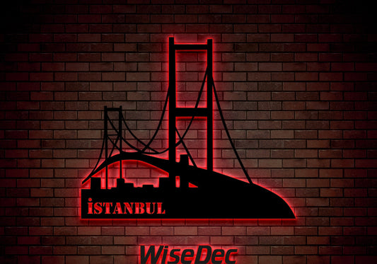 İstanbul Boğazı Ledli Metal Tablo
