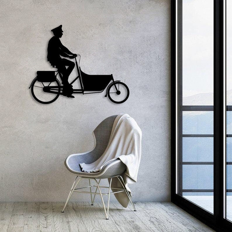 Postman Bicycle v6 Metal Wall Decor