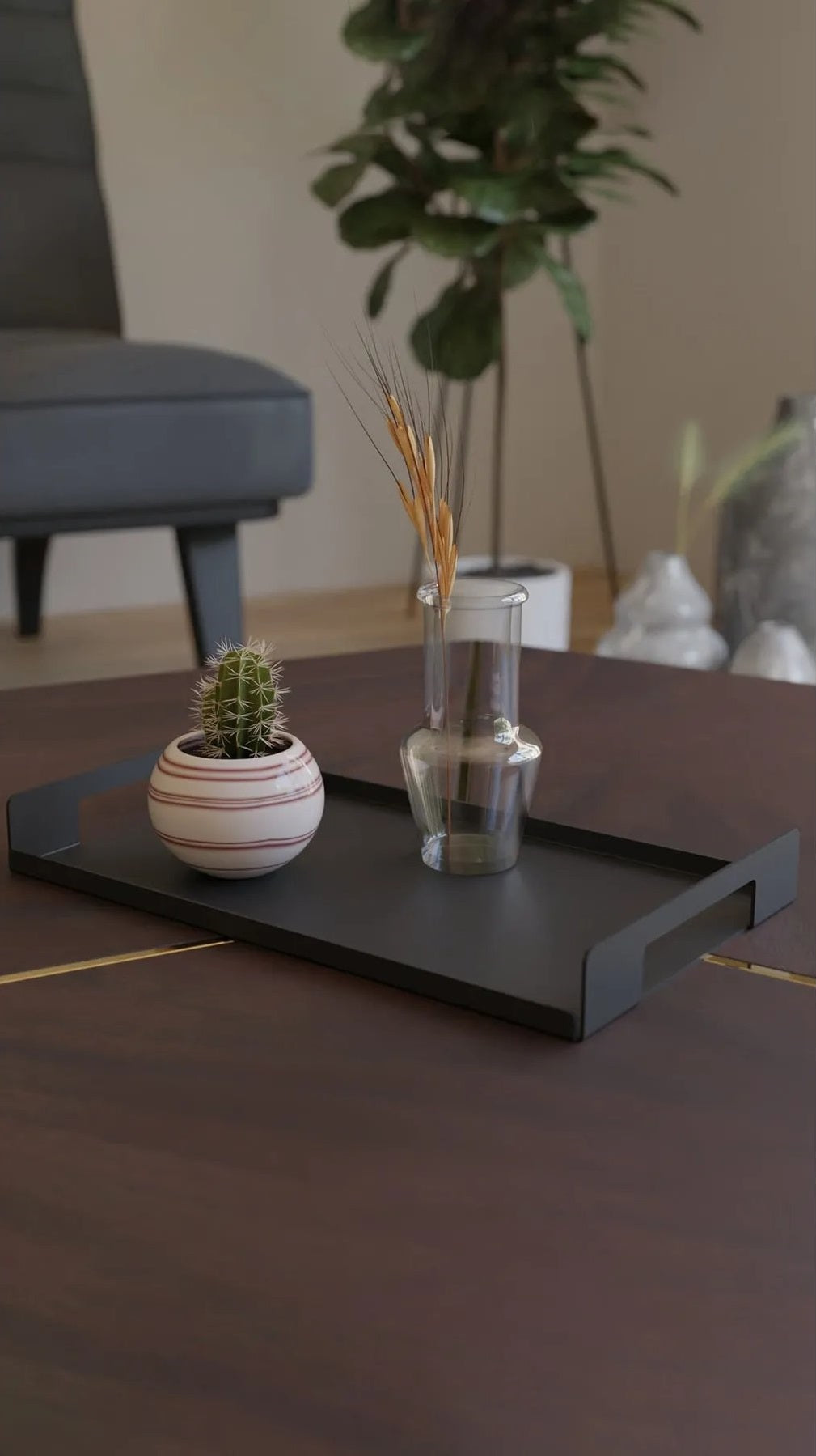 Minimalist Dekoratif Metal Tepsi, Sunum Tepsisi