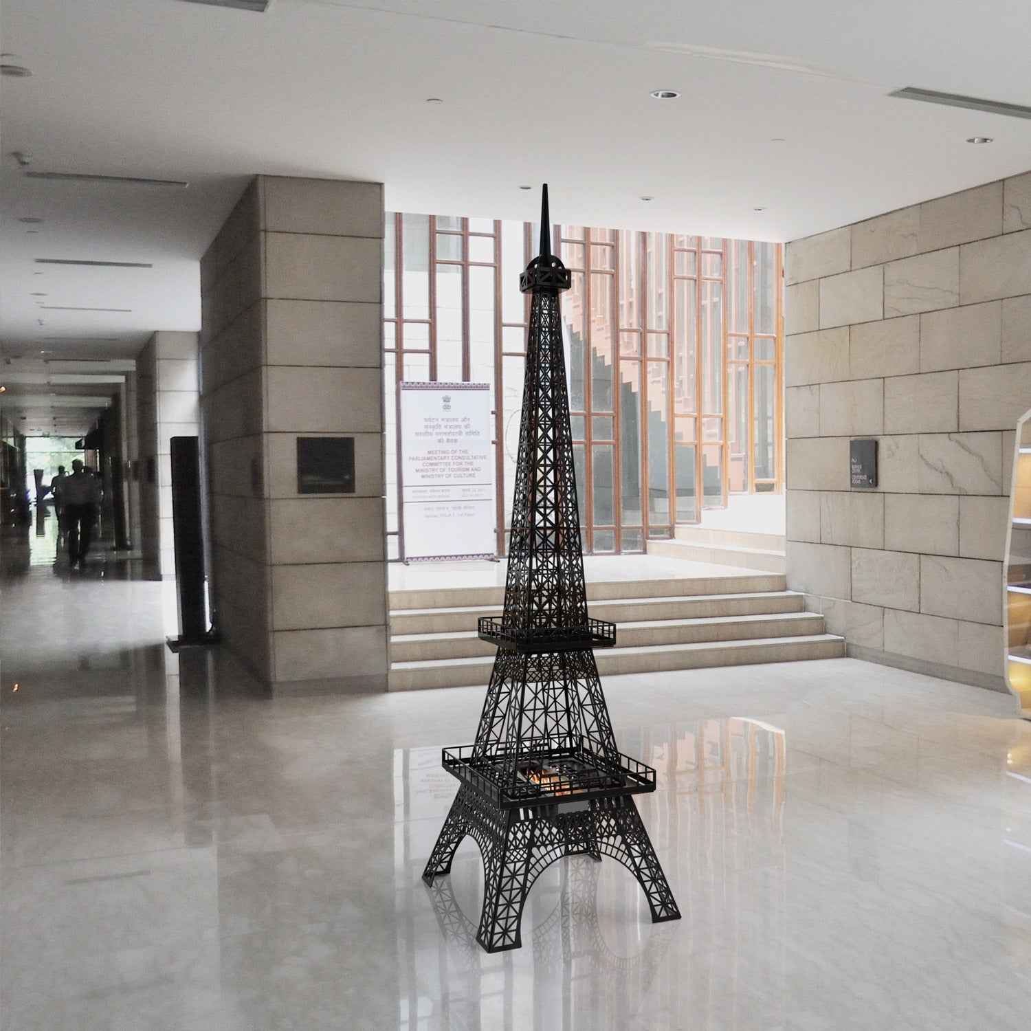 Paris Eyfel Kulesi Bacasız Şömine Metal 140CM