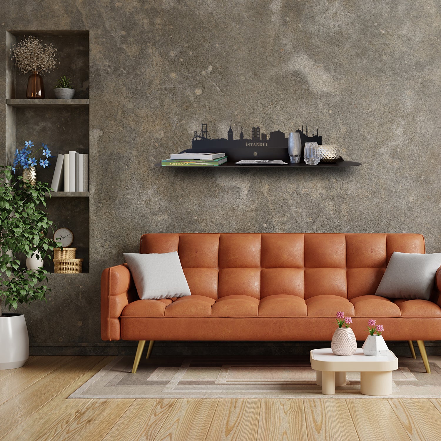 İstanbul Metal Duvar Rafı