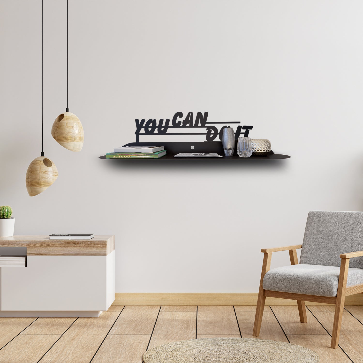 You Can Do İt Modern Metal Duvar Rafı