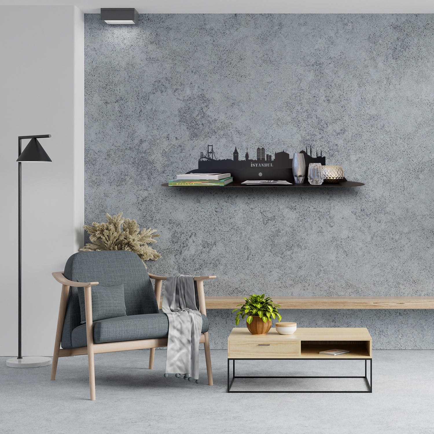 İstanbul Metal Duvar Rafı