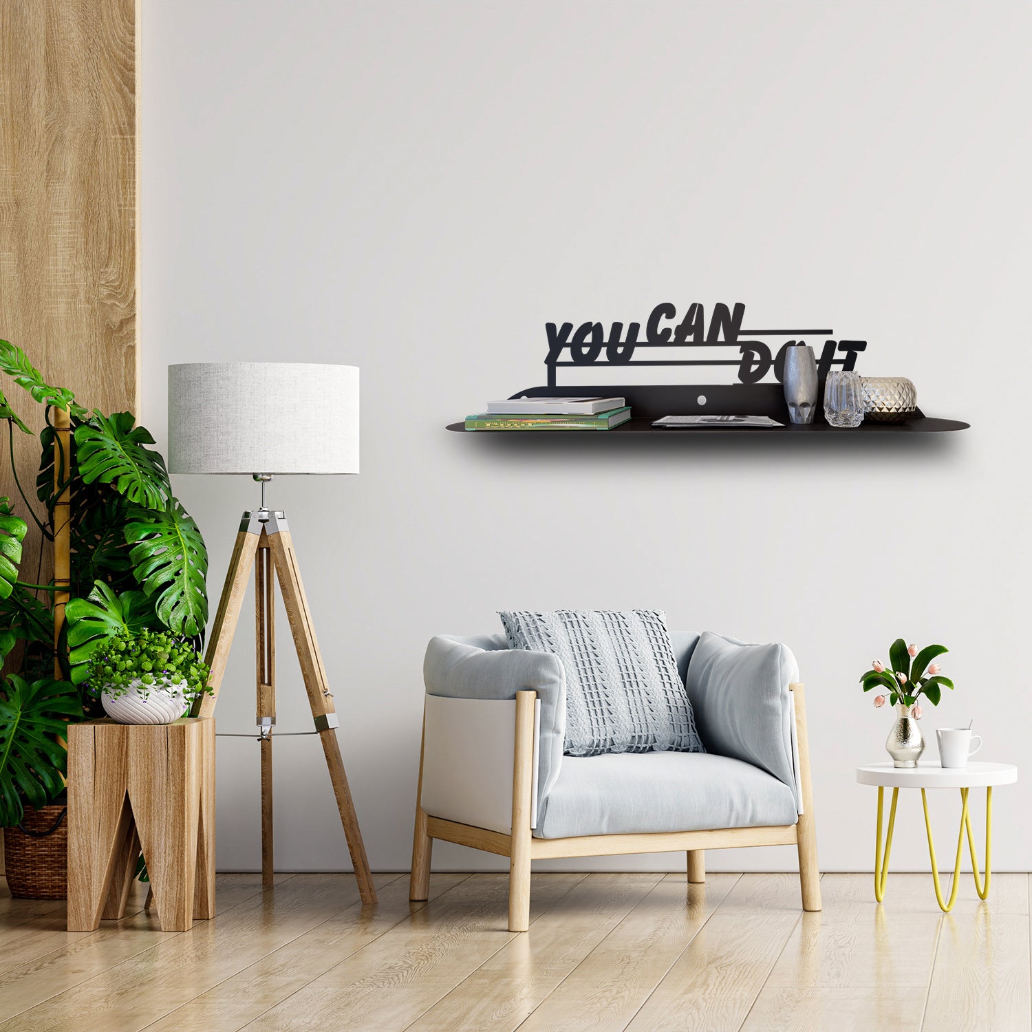 You Can Do İt Modern Metal Duvar Rafı