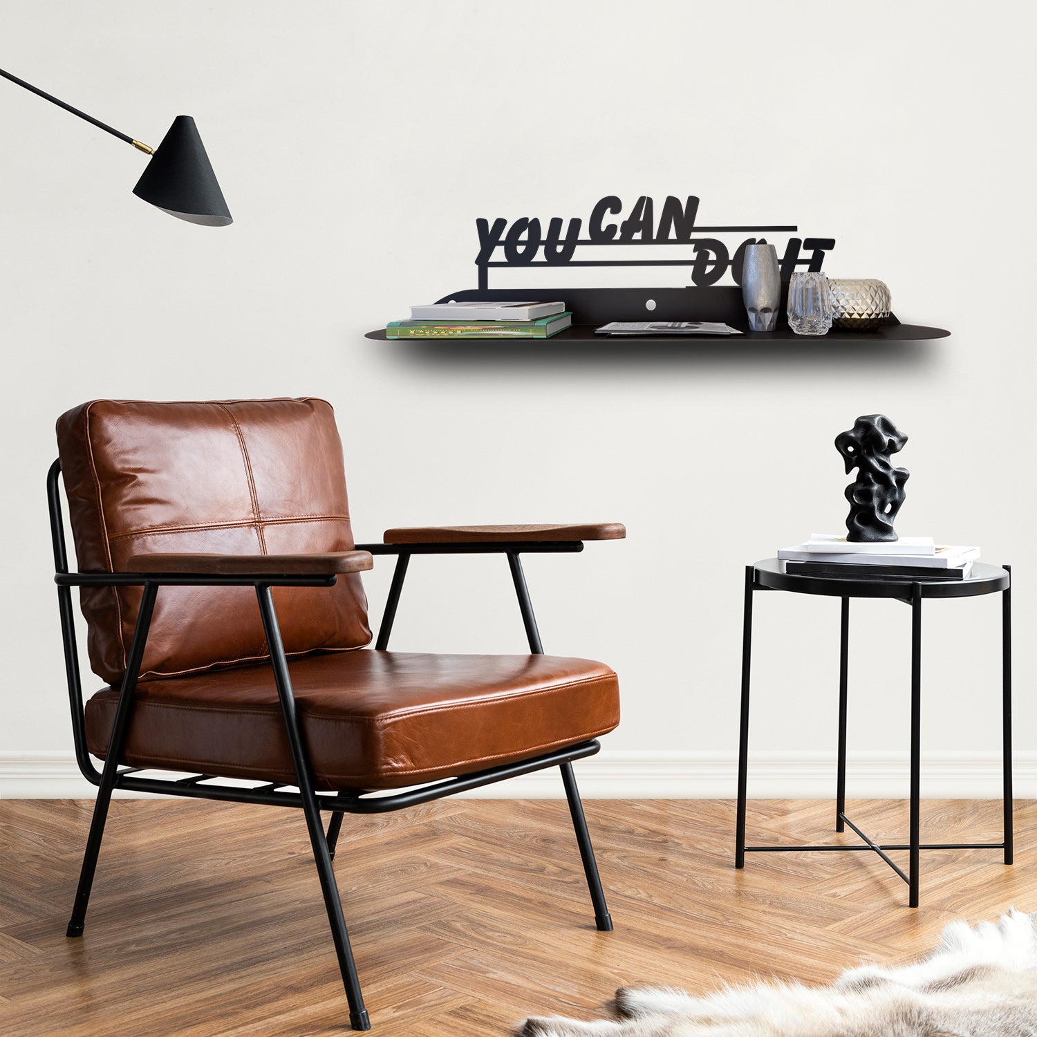 You Can Do İt Modern Metal Duvar Rafı