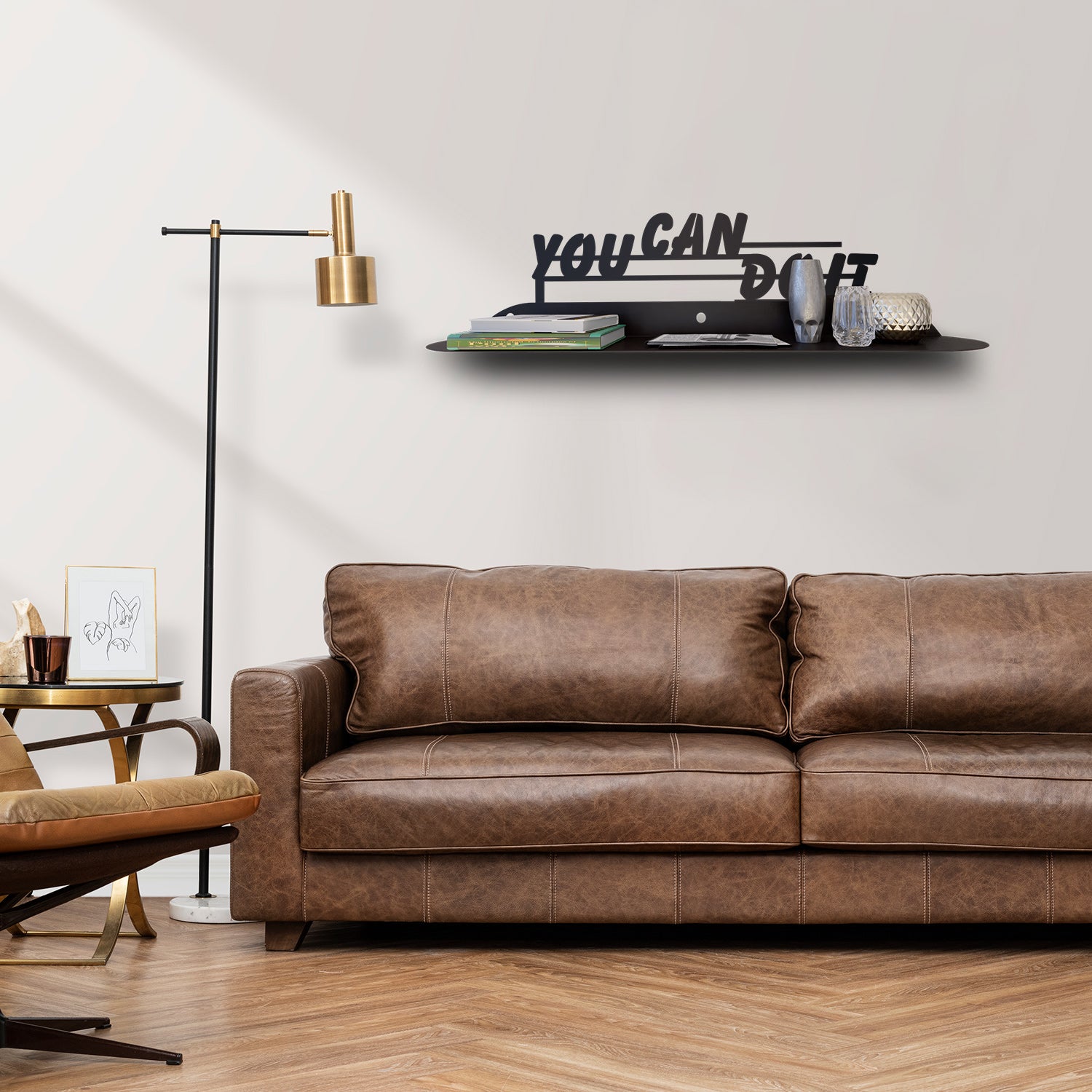 You Can Do İt Modern Metal Duvar Rafı
