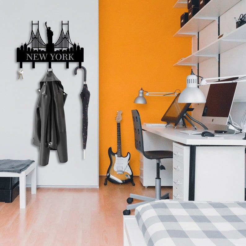 New York Metal Askı Metal Duvar Sanatı