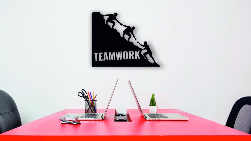Ekip Çalışması Teamwork Metal Duvar Motivasyon Tablosu