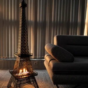Paris Eiffel Tower Ventless Metal Fireplace