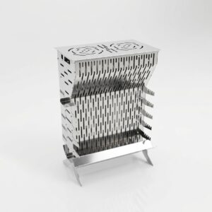 WiseGrill V8 dikey taşınabilir çelik mangal