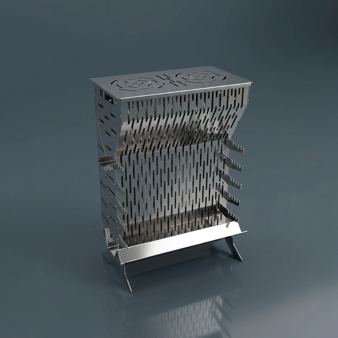 WiseGrill V8 dikey taşınabilir çelik mangal