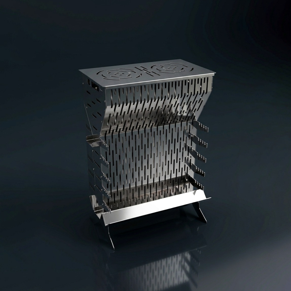 WiseGrill V8 dikey taşınabilir çelik mangal